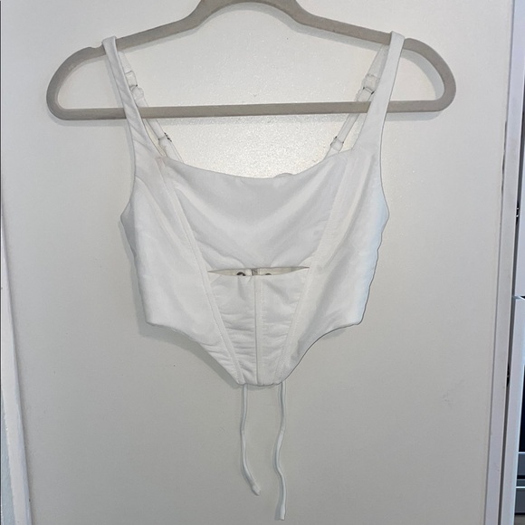 Thatssofetch White Mesh Corset Style Top | 4 - Picture 1 of 8
